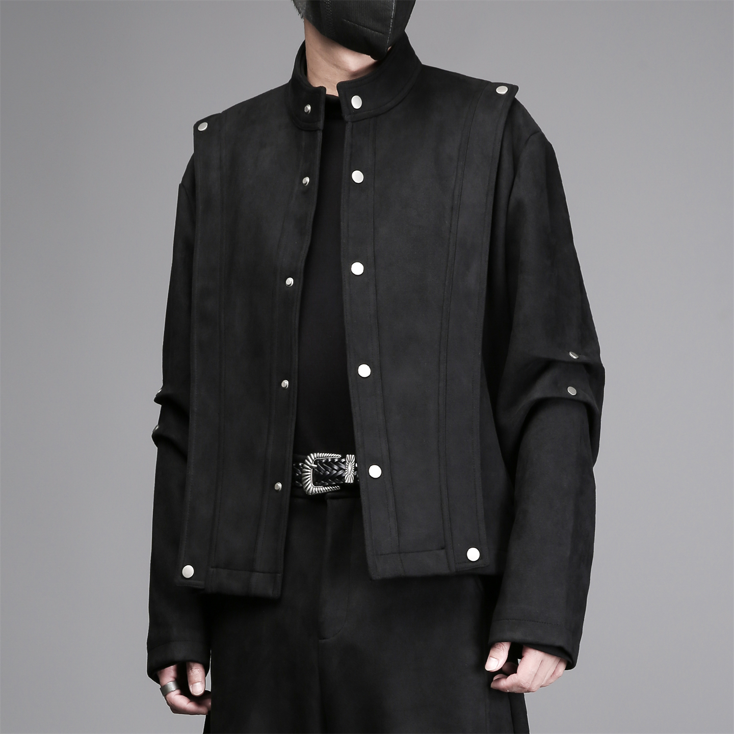 秋冬仿鹿皮绒质感设计款夹克套装