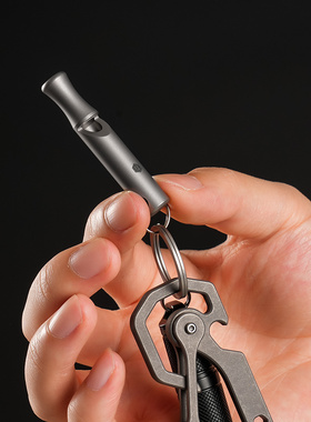 酷友 钛合金口哨 户外救生求生哨高频爆音哨子 项链款口哨 KA22