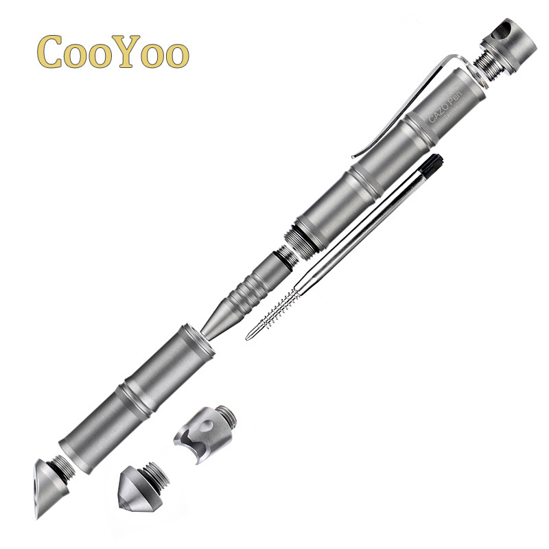 CooYoo酷友 CAZO Pen Ti钛合金酷竹酷棍多功能EDC战术笔防卫工具