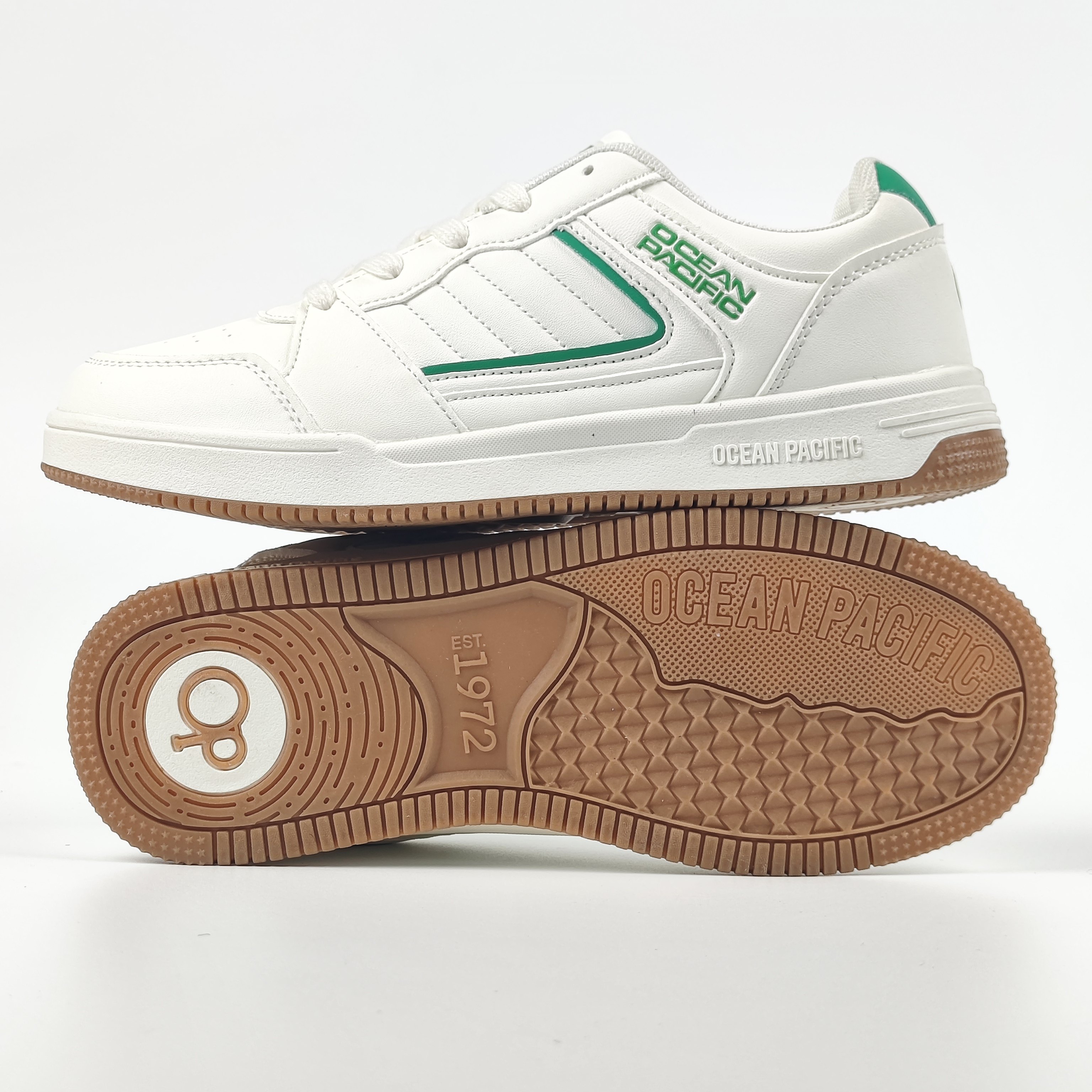 【外贸美单】原单OP板鞋复古风经典绿尾白生胶耐磨防滑百搭小白鞋,流行男鞋,休闲板鞋,淘宝优惠券,粉丝福利购,淘宝优惠卷