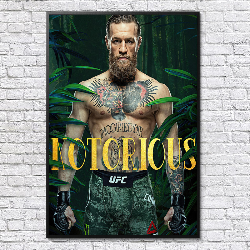 嘴炮康纳麦格雷戈海报 ufc明星格斗搏击拳击馆mma 墙贴相框装饰画