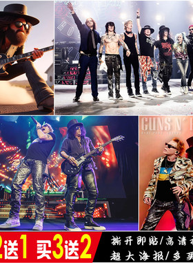 枪炮玫瑰Guns N' Roses枪花海报 Slash 吉他手大师摇滚壁纸墙贴画