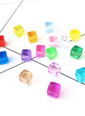 亚克力仿真冰块正方8mm手工diy拍照透明彩色鱼缸装饰酒吧摆件道具