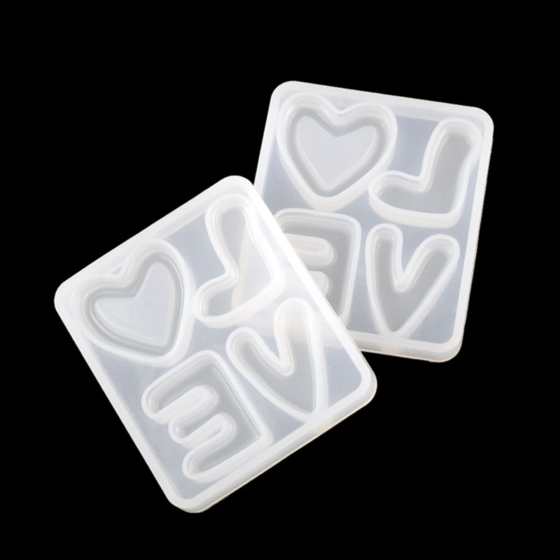 英文字母镜面love硅胶模具 水晶滴胶挂件吊坠手工DIY饰品配件材料