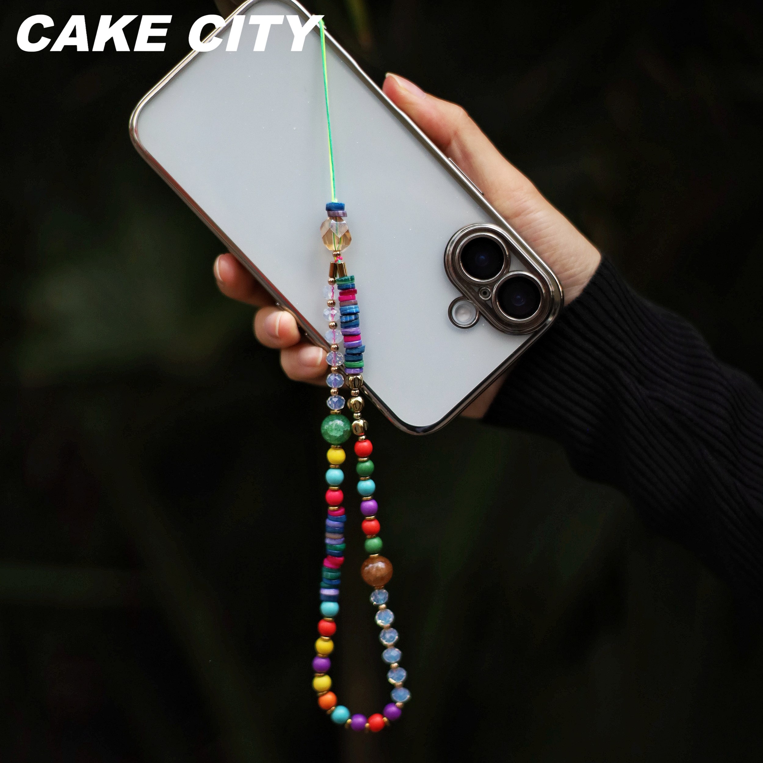 CAKECITY手机链天然水晶碎石