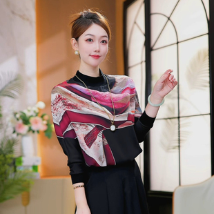 春款 高级感立体印花宽松显瘦百搭T恤洋气打底小衫 印象诗章 现货