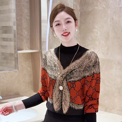 暖墨间奏~2025秋冬新款抗起球针织保暖简约套头气质外穿宽松毛衣