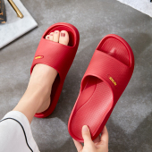 老人专用脚肿男大码 红色拖鞋 厚底老年人洗澡防滑防摔拖鞋 夏季 女款