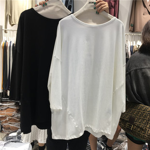 休闲中长百搭时尚 韩版 圆领纯色T恤女20166 新款 JTENGC吉藤2020春季