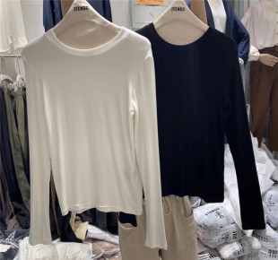 百搭打底长袖 JTENGC吉藤2020春新款 圆领基础版 修身 T恤女20192 韩版