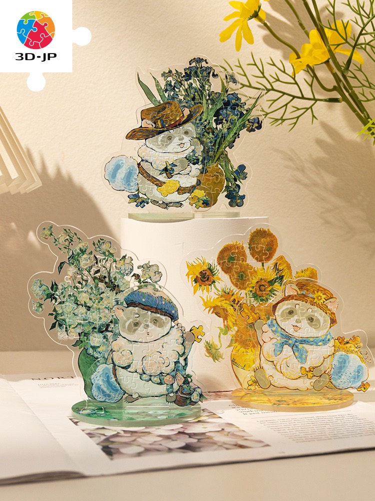 3D-JP Pazzy掉入世界名画系列 亚克力立牌拼图 桌面装饰摆件 3djp