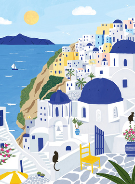 现货 法国 Pieces and Peace 小众进口拼图 希腊 圣托里尼 500片