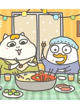 绝版现货 3D-JP塑料平面拼图 小刘鸭 冬日火锅（300片）3djp