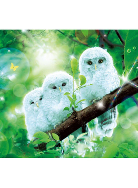 绝版现货 日本Beverly进口拼图 快乐的白色猫头鹰 迷你 1000片