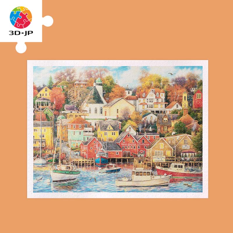 绝版现货 3D-JP平面塑料拼图 好时光渔港 1200片 3djp