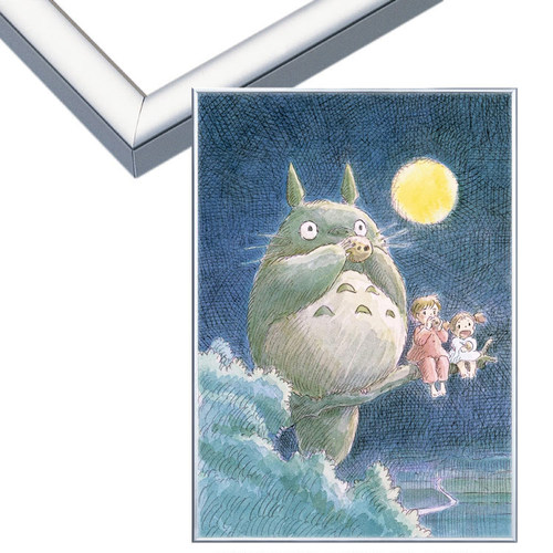 日本Ensky进口拼图 宫崎骏 龙猫吹埙1000片+进口银色铝合金相框