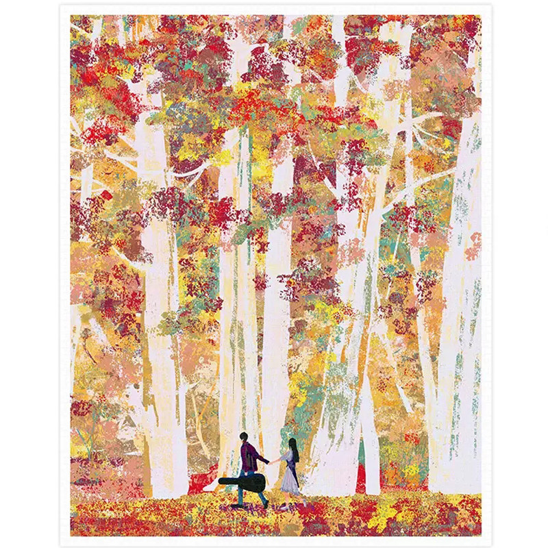 3d-jp 心选定制平面拼图 墙面裱框挂画 陶然-陪你走过四季 3djp