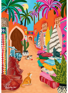 现货 法国Pieces Peace进口拼图 摩洛哥 马拉喀什露天广场 1000片