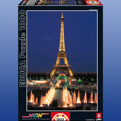 绝版现货 西班牙EDUCA进口拼图 霓虹夜光 巴黎埃菲尔铁塔 1000片