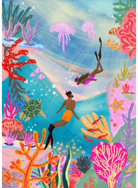 现货包邮 法国进口 Pieces and Peace 小众拼图 逍遥潜泳 500片