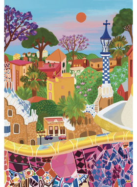 现货 Pieces Peace 法国进口拼图 巴塞罗那 桂尔公园 高迪 1000片