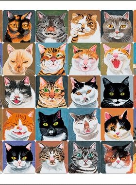 现货 日本Beverly进口拼图 岡本肇 手绘动物 猫咪众生相 1000