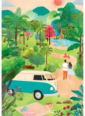 现货 法国 Pieces and Peace 进口小众质感拼图 夏日郊游 1000片