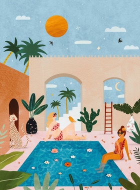 现货 法国 Pieces Peace 小众拼图 Swimming Pool 游泳池 1000片