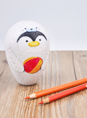 现货 3D-JP削铅笔器拼图 卷笔刀 动物装扮 萌萌海豹装 80片 3djp