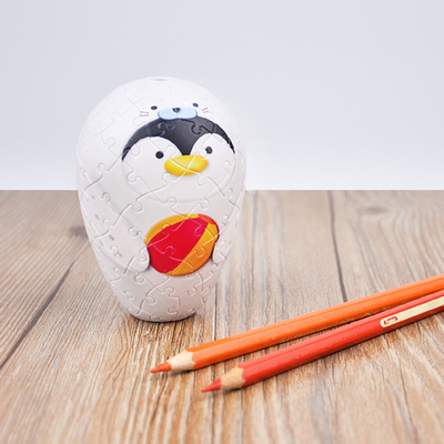 现货 3D-JP削铅笔器拼图 卷笔刀 动物装扮 萌萌海豹装 80片 3djp