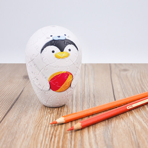 现货 3D-JP削铅笔器拼图 卷笔刀 动物装扮 萌萌海豹装 80片 3djp