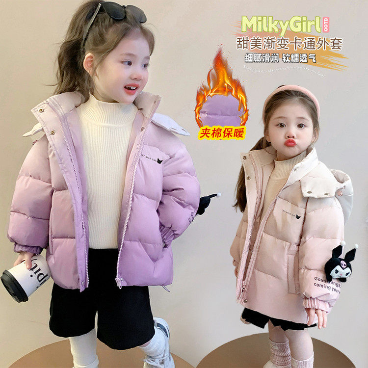 棉服女款2025新款女童棉服韩版洋气公主超好看厚外套加绒棉衣