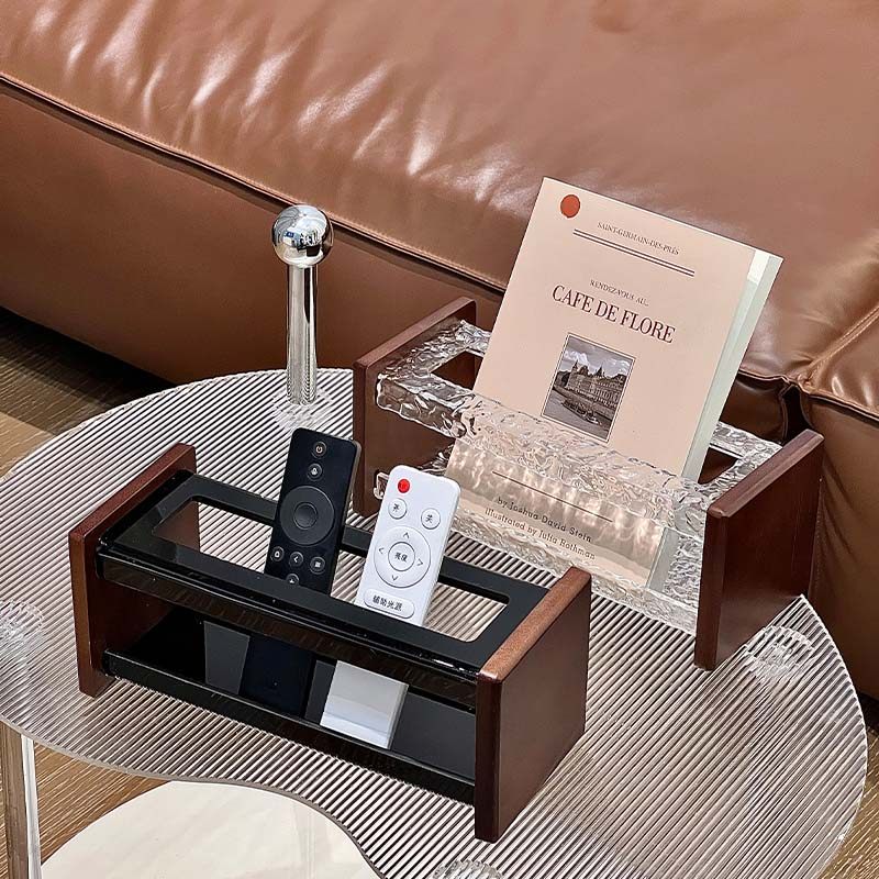 中古风胡桃木电视空调遥控器置物架桌面收纳架办公多功能置物架,收纳整理,桌面收纳盒,淘宝优惠券,粉丝福利购,淘宝优惠卷