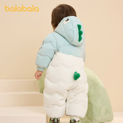 【商场同款】巴拉巴拉婴儿羽绒服冬季连体衣男女童爬服2024新款萌