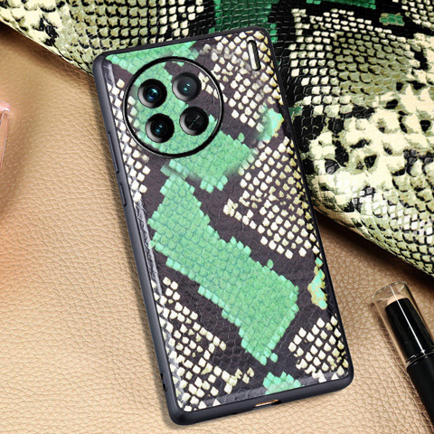 适用Vivo X90手机壳X90s牛皮蟒蛇皮纹全包后盖X90Pro+真皮保护套