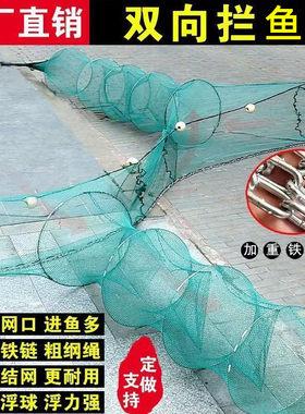 双尾鱼网双向网清塘网鱼塘网鱼笼虾笼折叠八字网自动渔网虎口网具