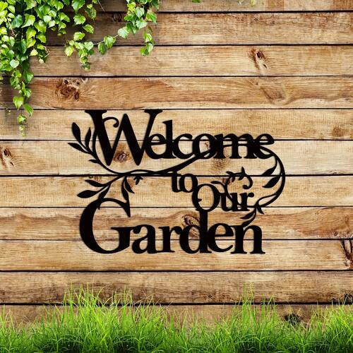 Welcome to our Carden欢到我们的花园装饰铁艺艺术庭院花园挂牌