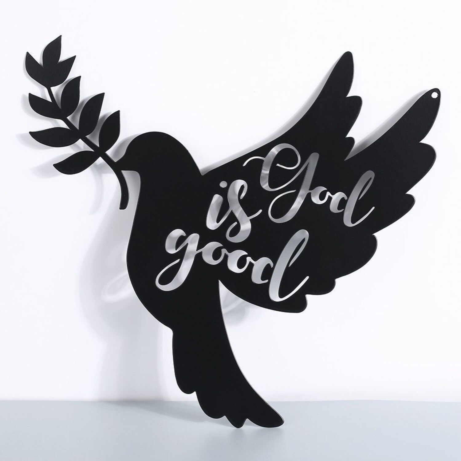 跨境宗教信仰信仰和平鸽墙面装饰 铁艺工艺God is good客厅艺术挂