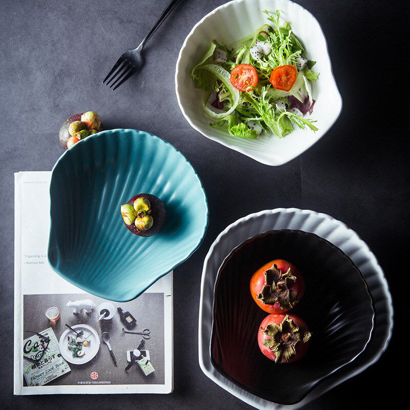 ins創意餐具北歐啞光色釉陶瓷少女心水果沙拉米飯貝殼碗家用個性在類目 餐飲具, 餐具, 碗中 - 來自Buy2taobao.com提供專業的淘寶代購服務
