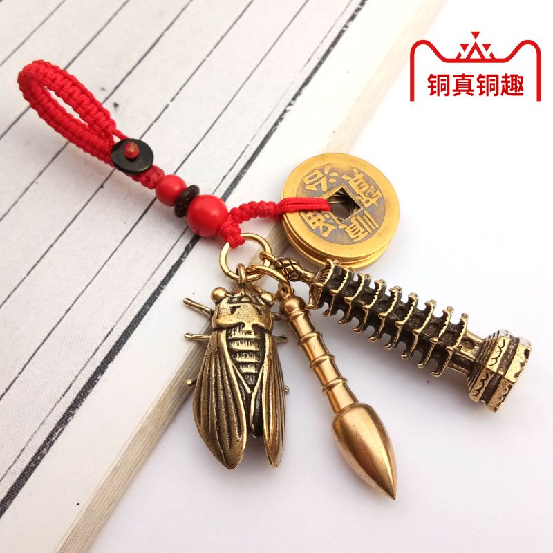文昌塔吊坠五帝铜钱挂件虎年礼物