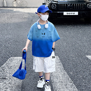 中儿童男装一米二三四五六年级七八九十岁小孩夏衣服短袖休闲套装