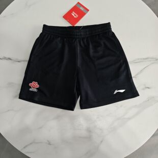 2025李宁儿童国家队同款乒乓球短裤运动训练服速干比赛裤童装