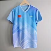 羽毛球训练服 运动速干短袖 李宁2025新款 乒乓球比赛服上衣男女款