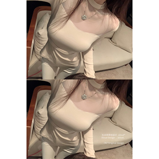 杜总家 满级好身段*原创半高领微透针织衫秋冬软糯修身长袖上衣女