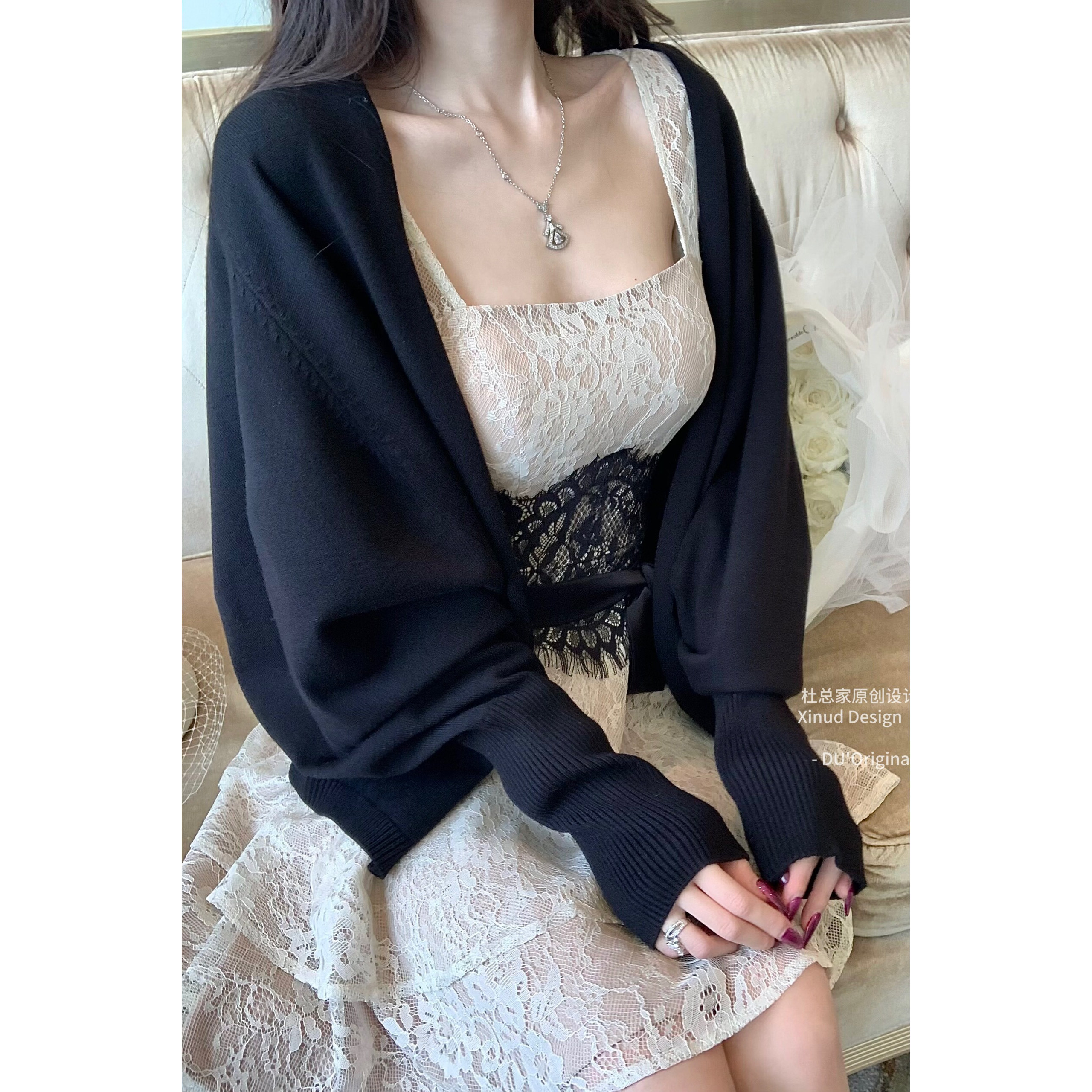 杜总家 韩女感娇软衫*原创慵懒初秋松弛感百搭长袖上衣女针织开衫