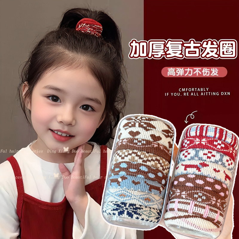 儿童加粗毛巾发圈女童扎马尾发绳不伤发橡皮筋女孩高弹力耐用头绳