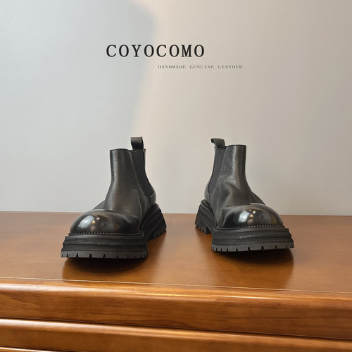 厚底复古切尔西短靴女款及踝靴