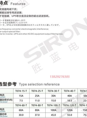 专业胜蓝三相三线滤q波器变频器输出 T07415/25/30/40/50T