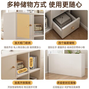 实木书柜落地置物柜客厅隔断柜子沙I发旁侧边柜靠墙储物柜家 新品
