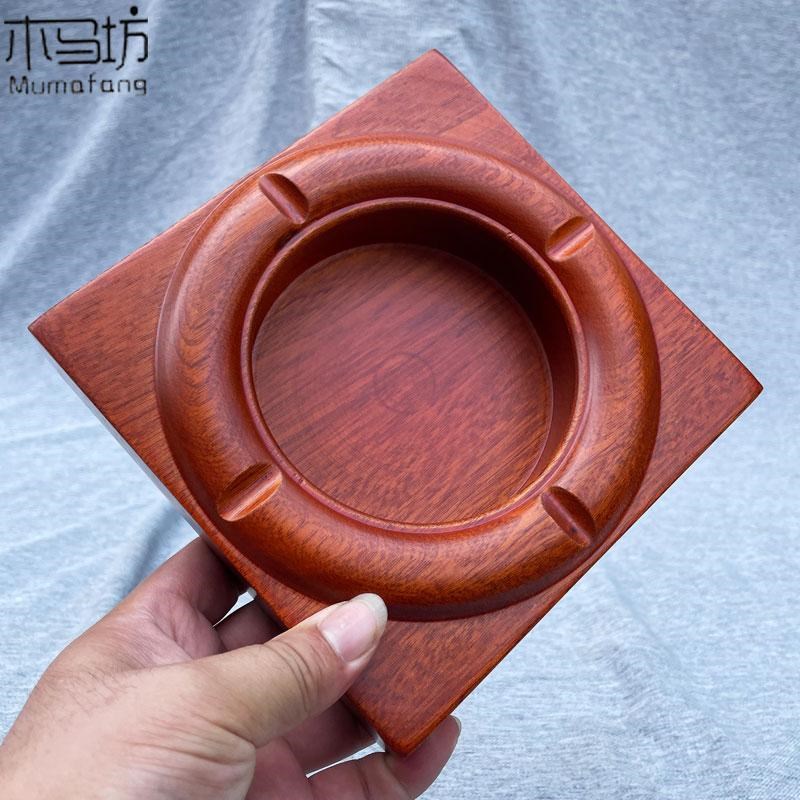 新品花梨木烟灰缸k带盖家用客厅办公室高端实木防飞灰缸中式创意